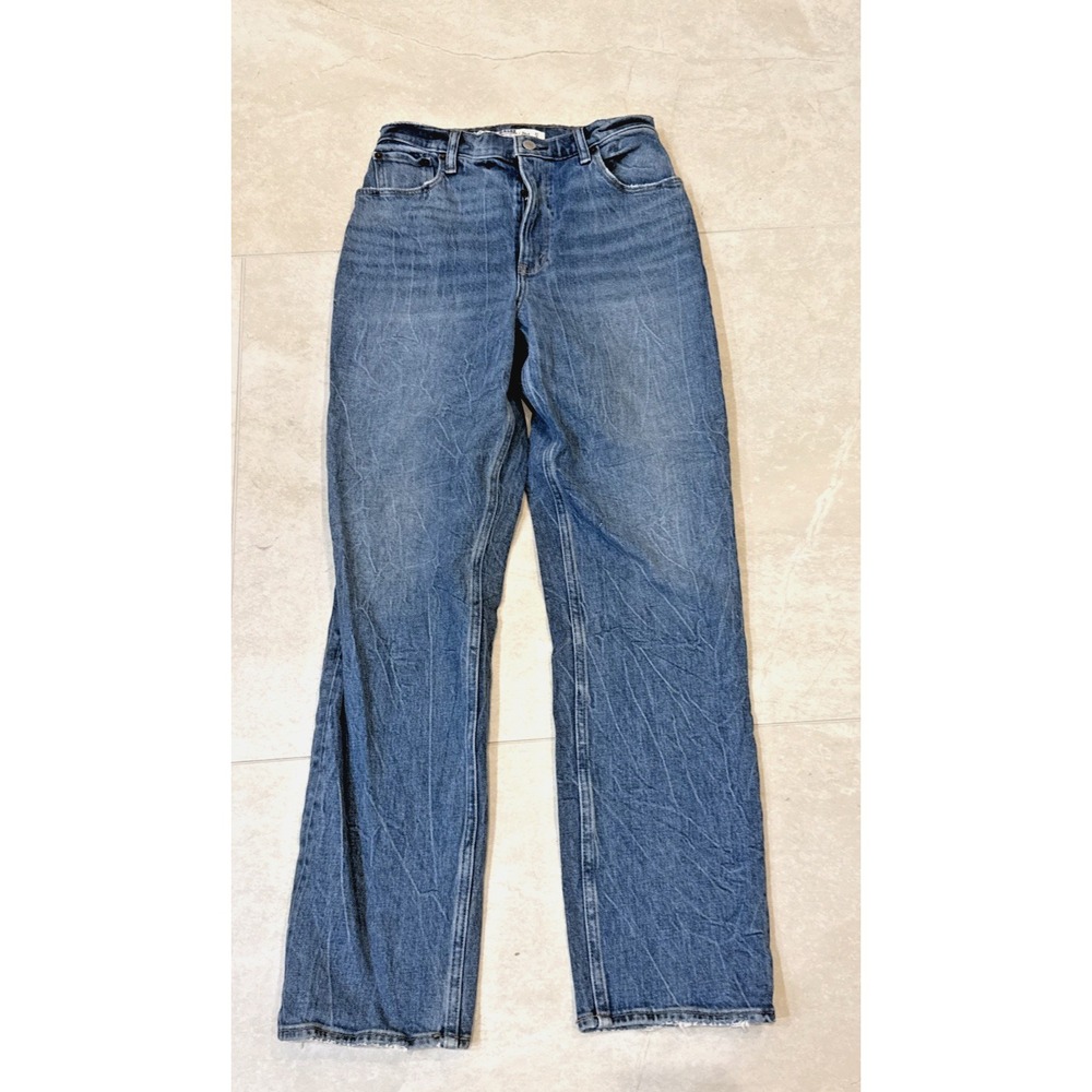 Abercrombie And Fitch Curve Love High Rise 90s Straight Blue Jeans 27/4 Everyday